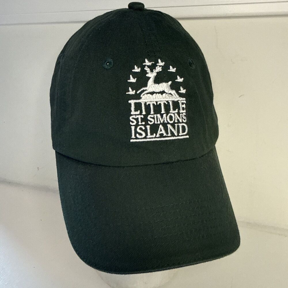Little St. Simons Sea Island Natural Preserve Green Strap Back Hat Cap Green